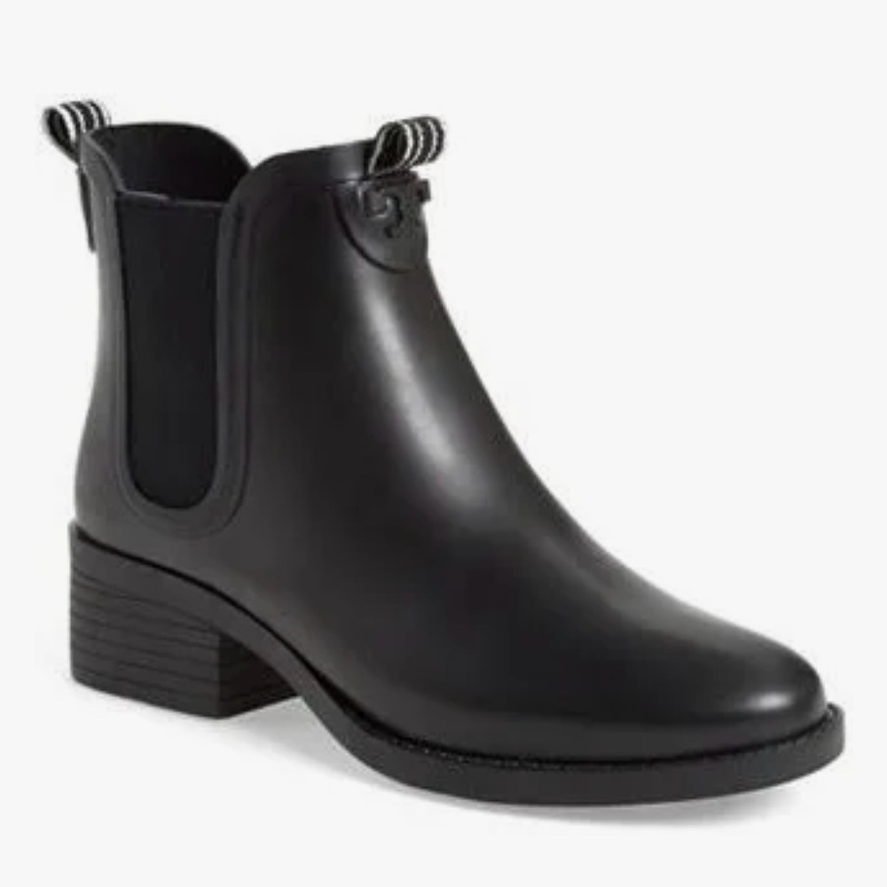 Tory Burch Black Ankle Rain Boots size 10
